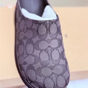 Coach Gray Patterned Mules